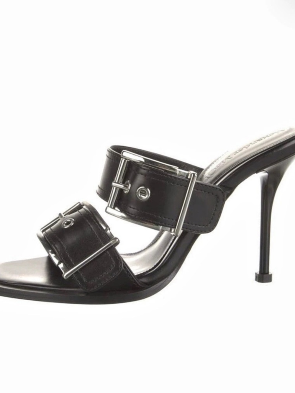 Alexander McQueen Double Buckle Punk Mule Black EU 39